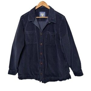 LL Bean Comfort Corduroy Relaxed Button Down Shirt Women’s 2X Pockets
